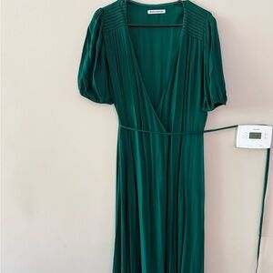 Reformation Midi Green Wrap Dress